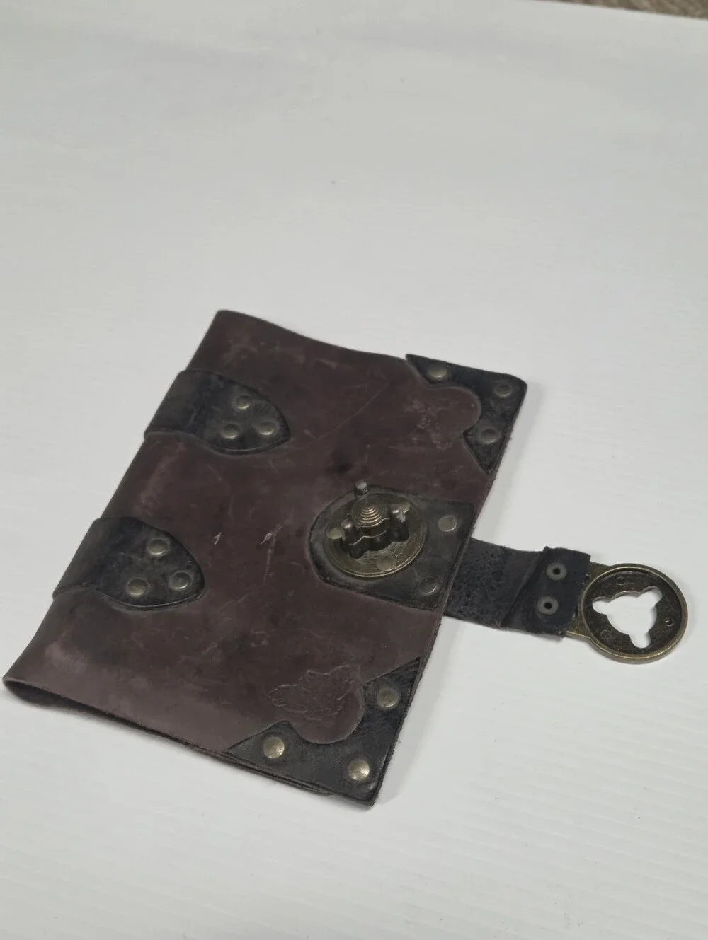 Vintage Medieval Leather Journal Cover 5.5x7.5 Refillable Steampunk Gothic Embos